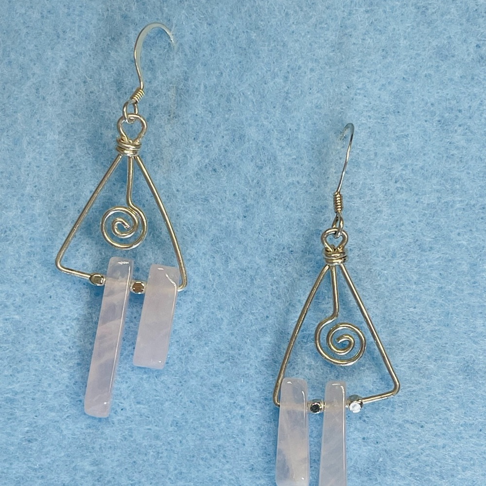 Flirty Sterling Silver Earrings w/Crystal Dangles. FREE Shipping